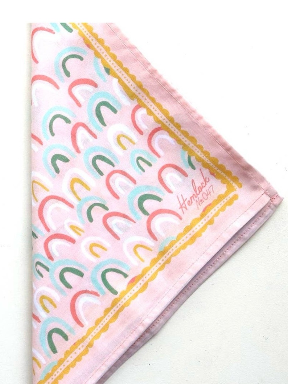 Pink Rainbow Print Cotton Scarf by Kemloc
